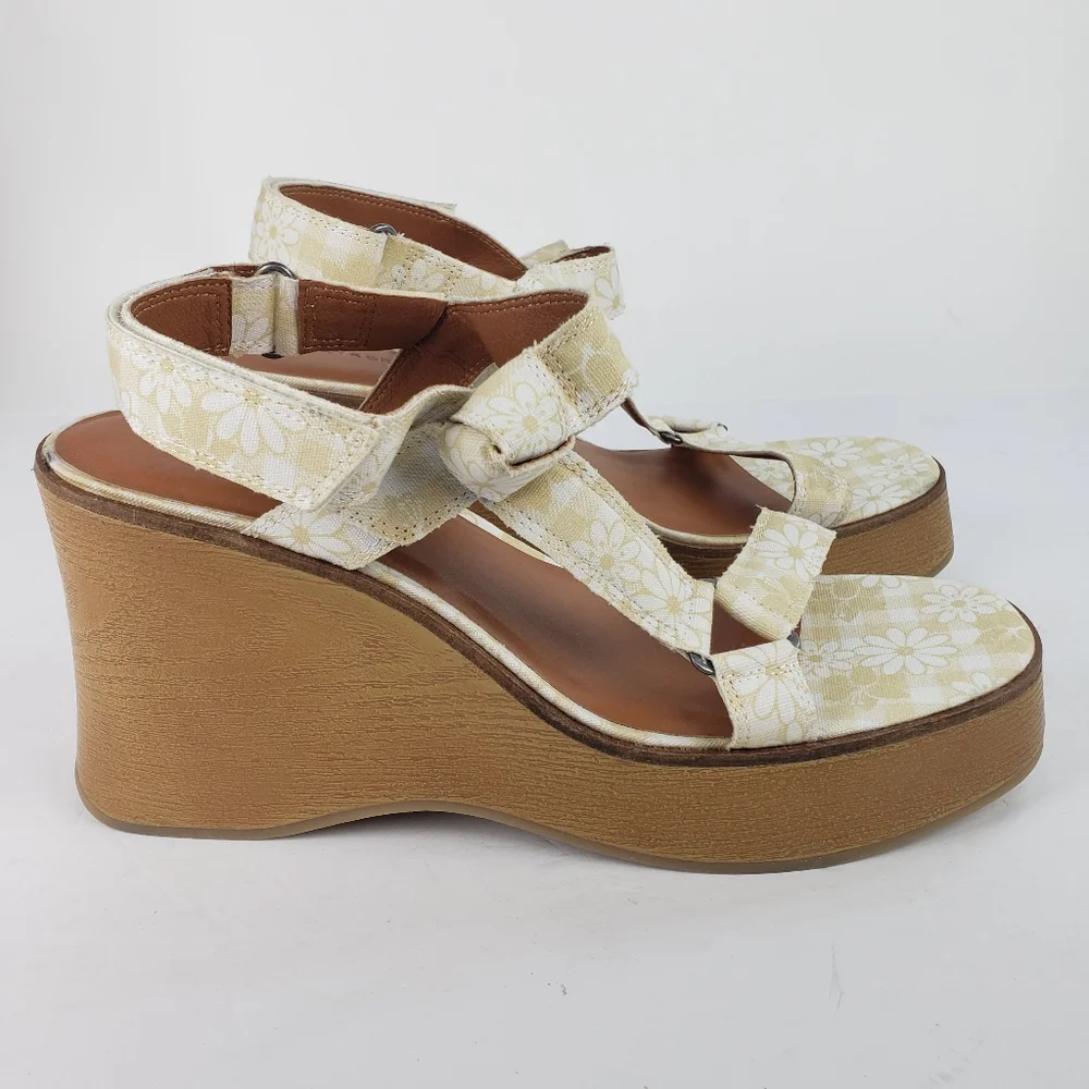 Lucky Brand Demmia Platform Wedge Sandal In Buttered Yellow Size 11